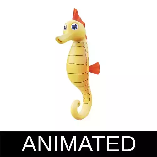Yellow Seahorse Cartoon  Animated 