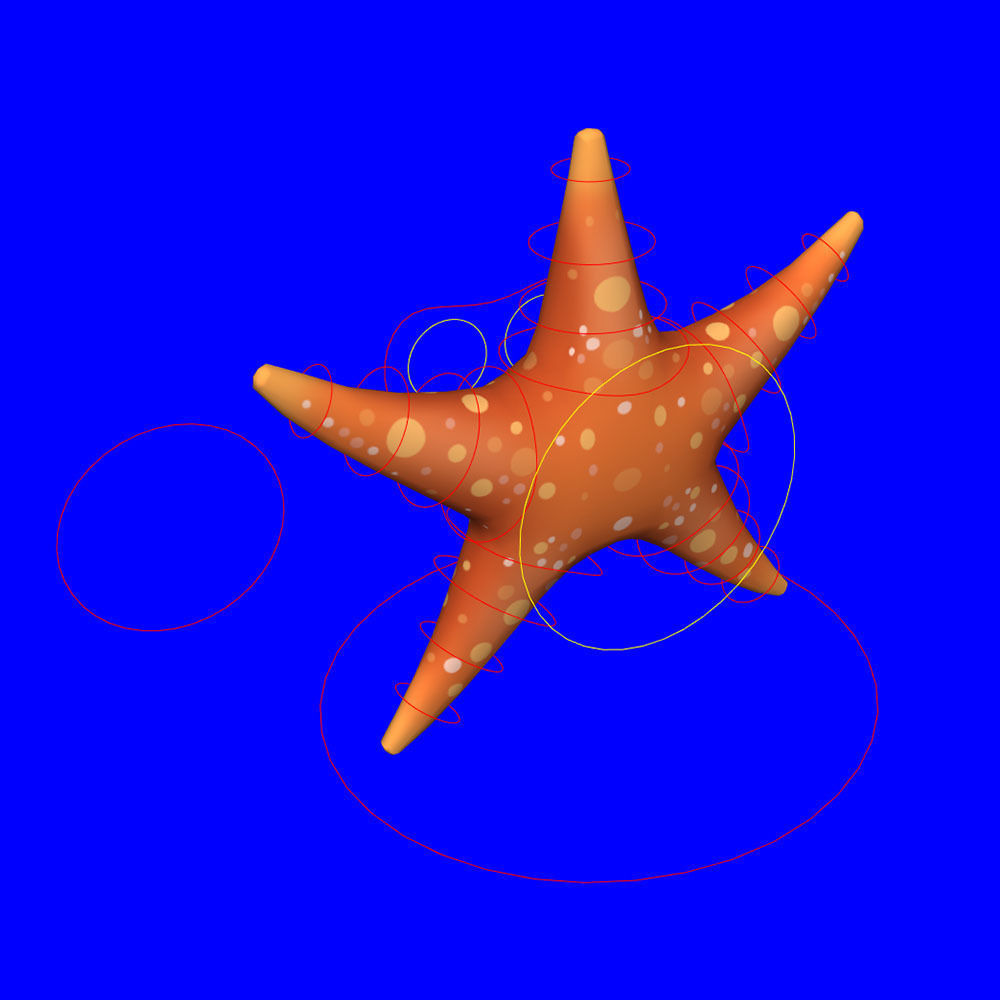 Common Star Fish Cartoon  Animated Low-poly 3D model_5