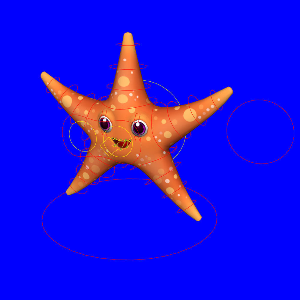 Common Star Fish Cartoon  Animated Low-poly 3D model_6