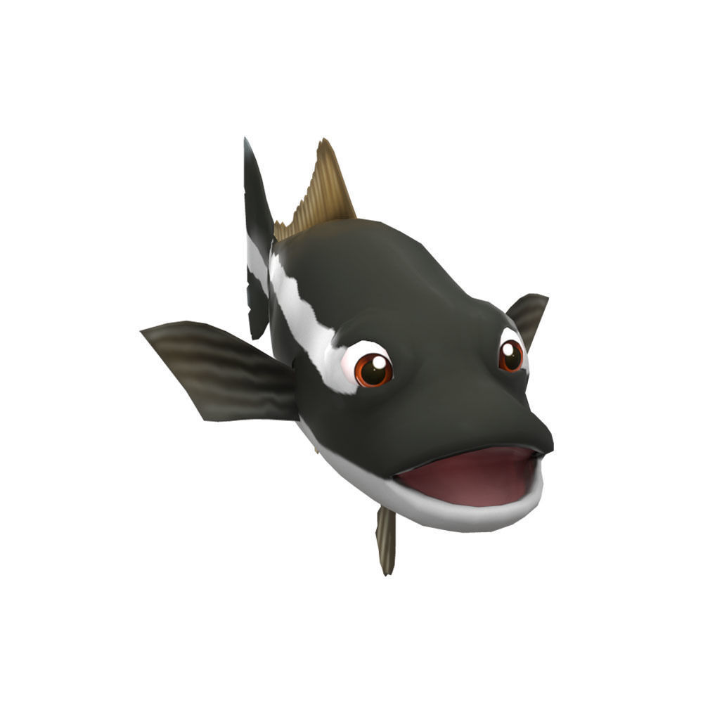 Cobia Fish Cartoon Animated Low-poly 3D model_2