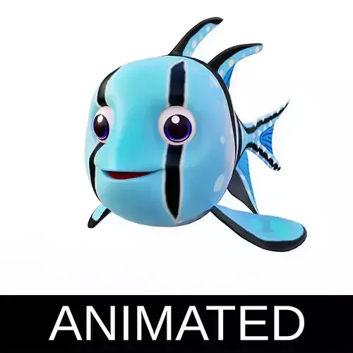Banggai Cardinal Fish Cartoon Animated  Low-poly 3D model