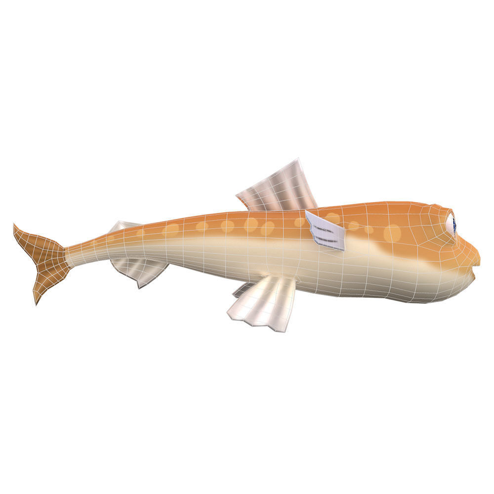 Greater Lizard Fish Cartoon Animated Low-poly 3D model_5