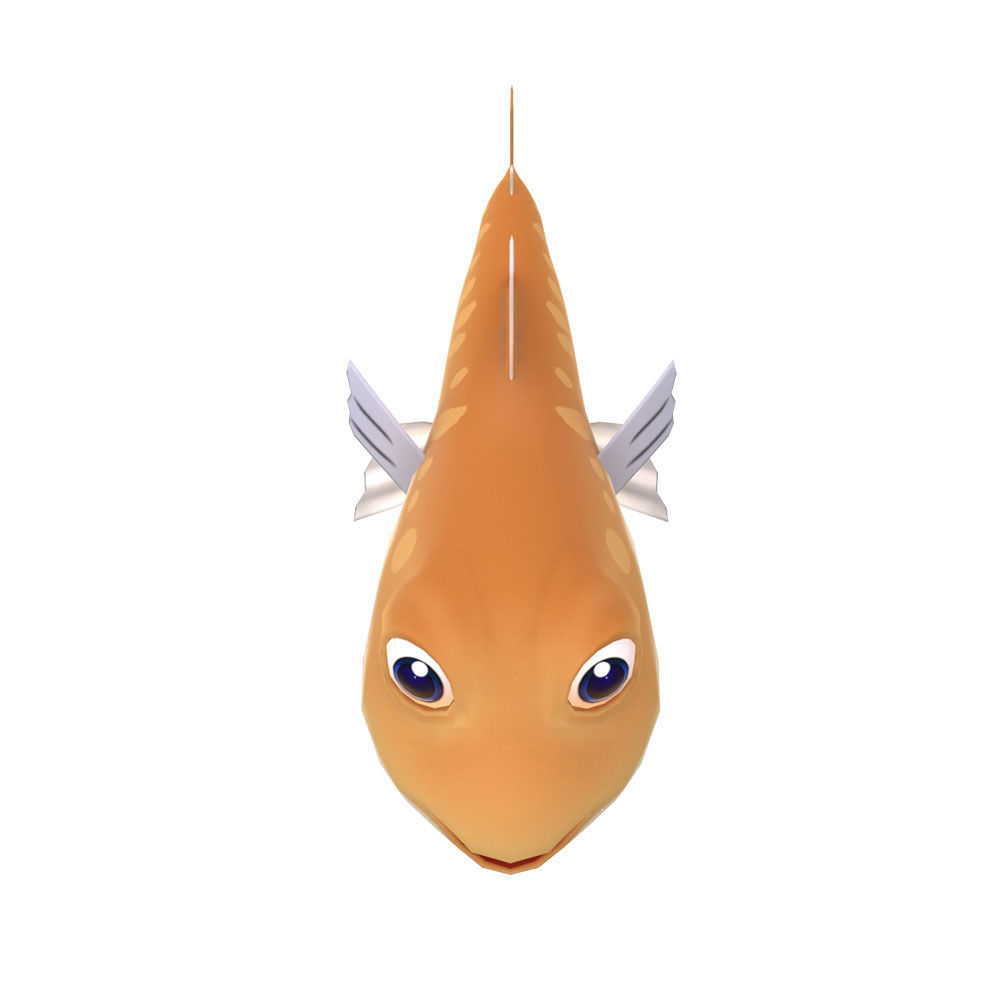 Greater Lizard Fish Cartoon Animated Low-poly 3D model_2
