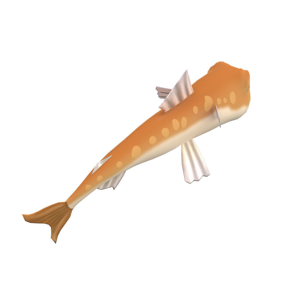 Greater Lizard Fish Cartoon Animated Low-poly 3D model_3