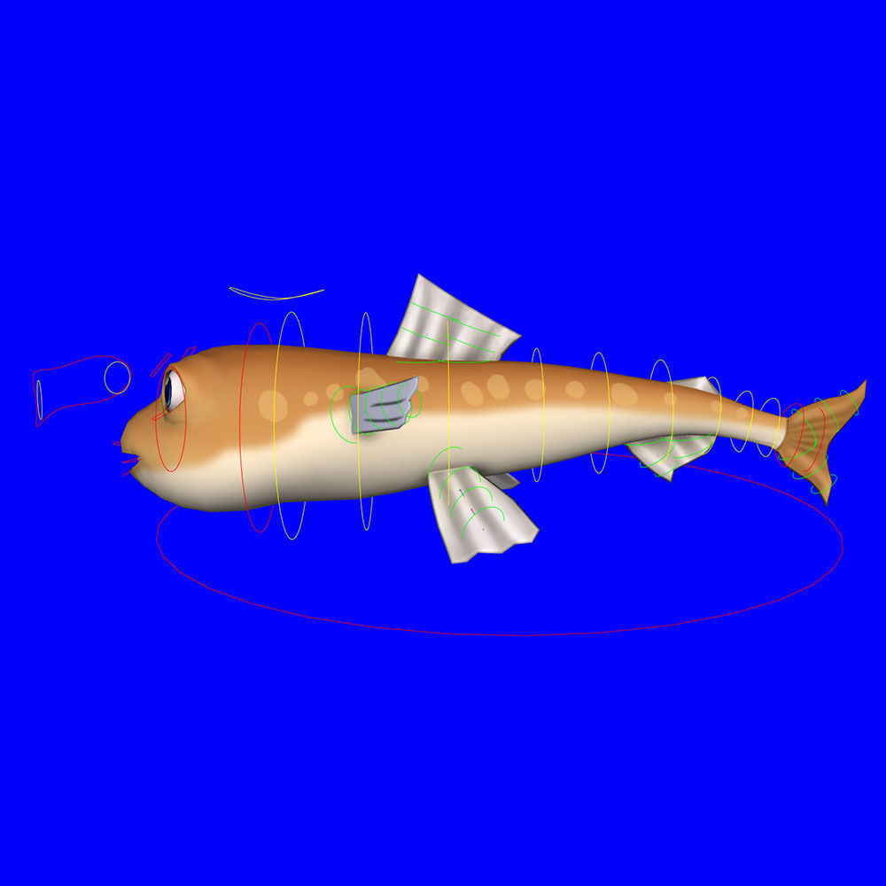 Greater Lizard Fish Cartoon Animated Low-poly 3D model_7