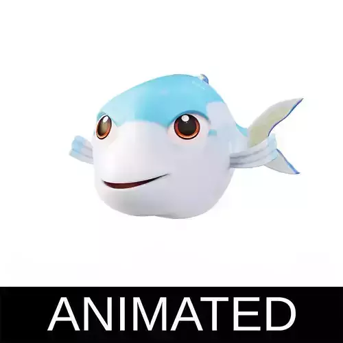 Gold stripe Sardinella Fish Cartoon Animated