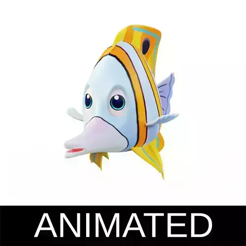 Copper band Butterfly Fish Cartoon Animated