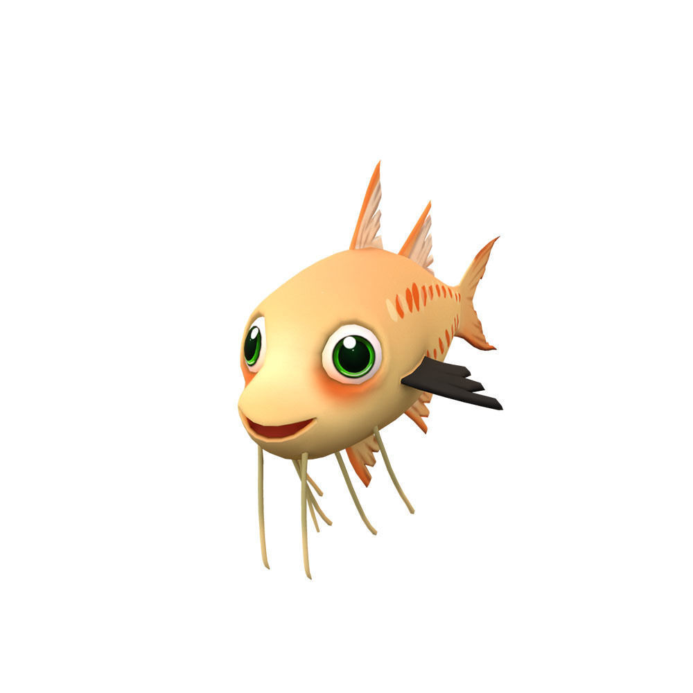 Threadfin Fish Cartoon Animated Low-poly 3D model_6