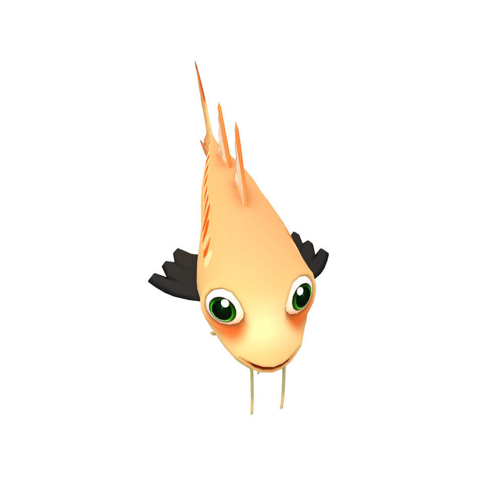 Threadfin Fish Cartoon Animated Low-poly 3D model_5