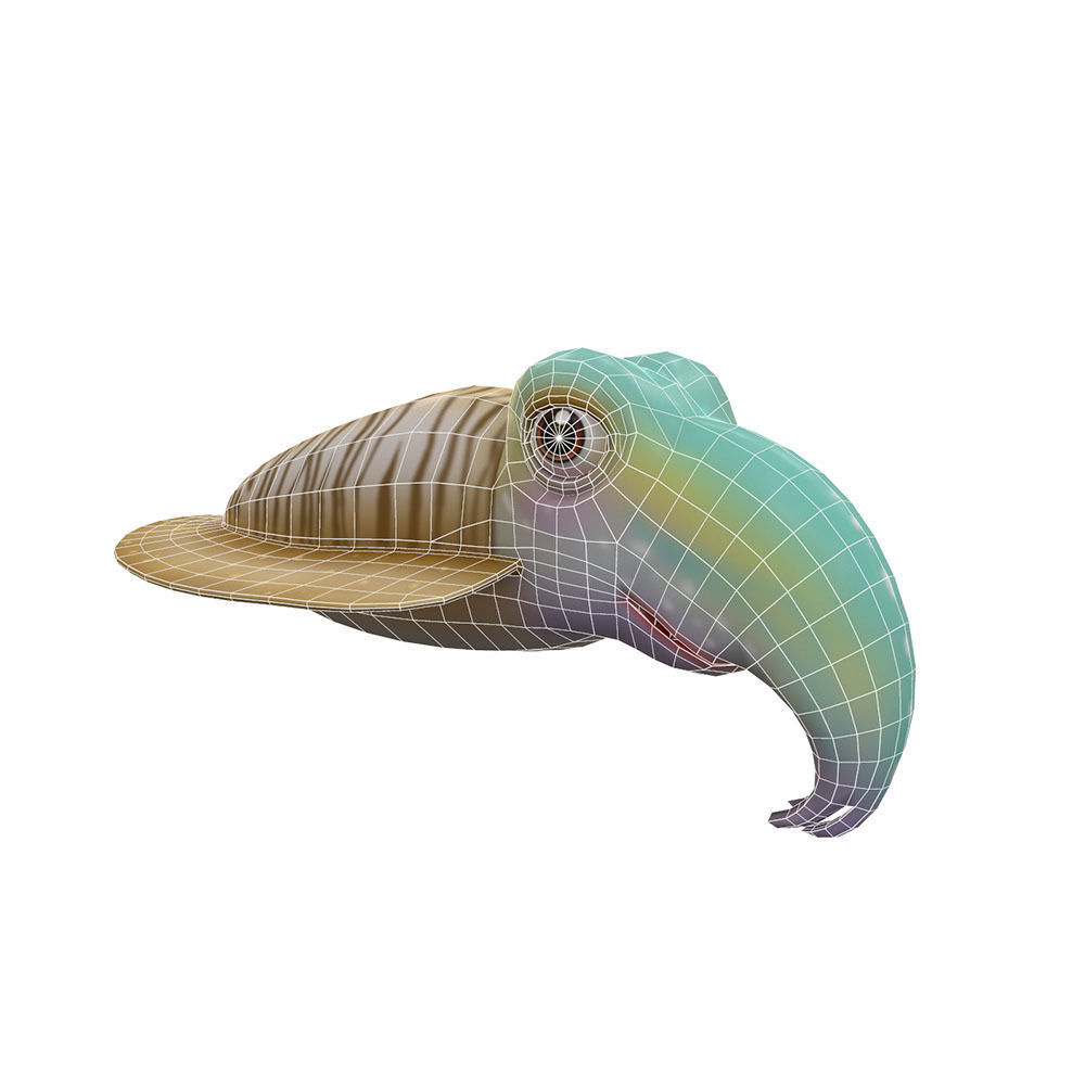 Common Cuttle Fish Cartoon Animated Low-poly 3D model_7