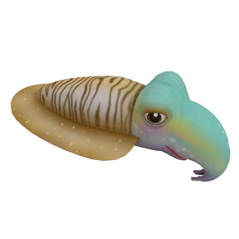 Common Cuttle Fish Cartoon Animated Low-poly 3D model_3