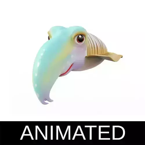 Common Cuttle Fish Cartoon Animated