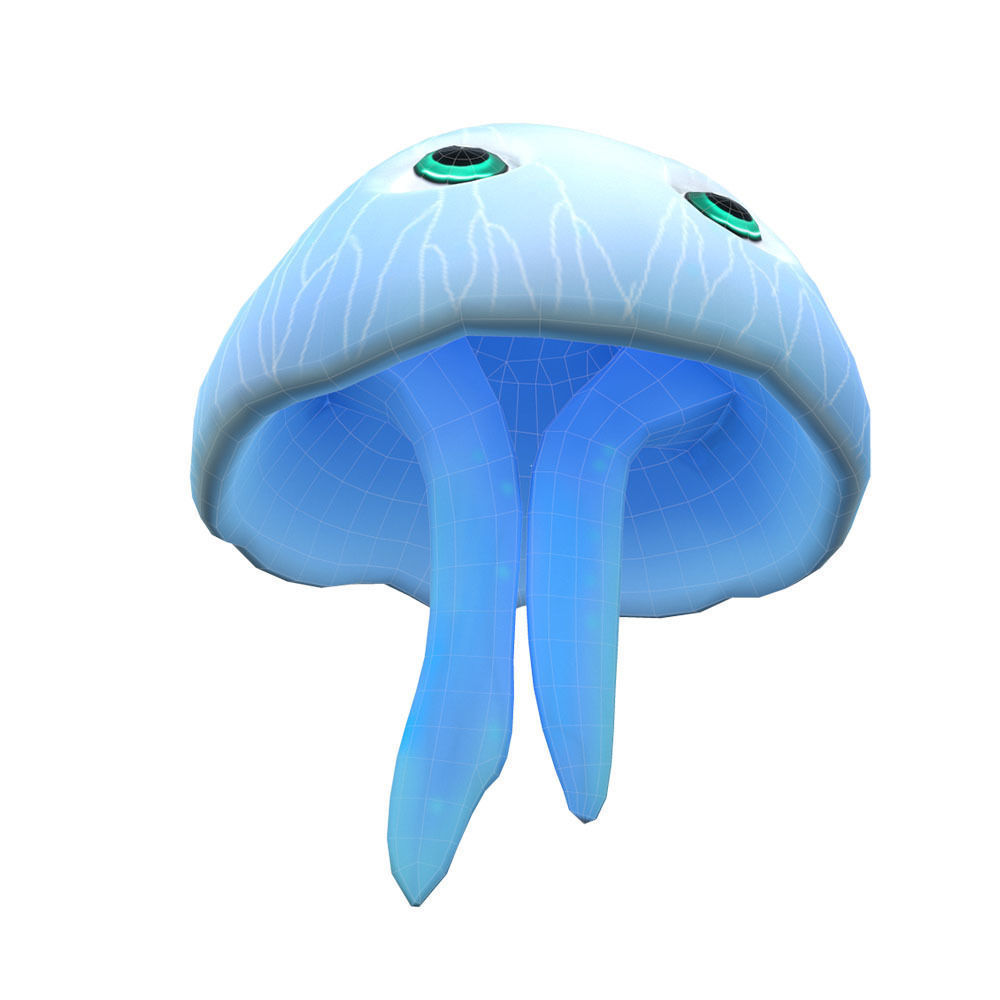 Moon Jelly Fish Cartoon Animated Low-poly 3D model_3