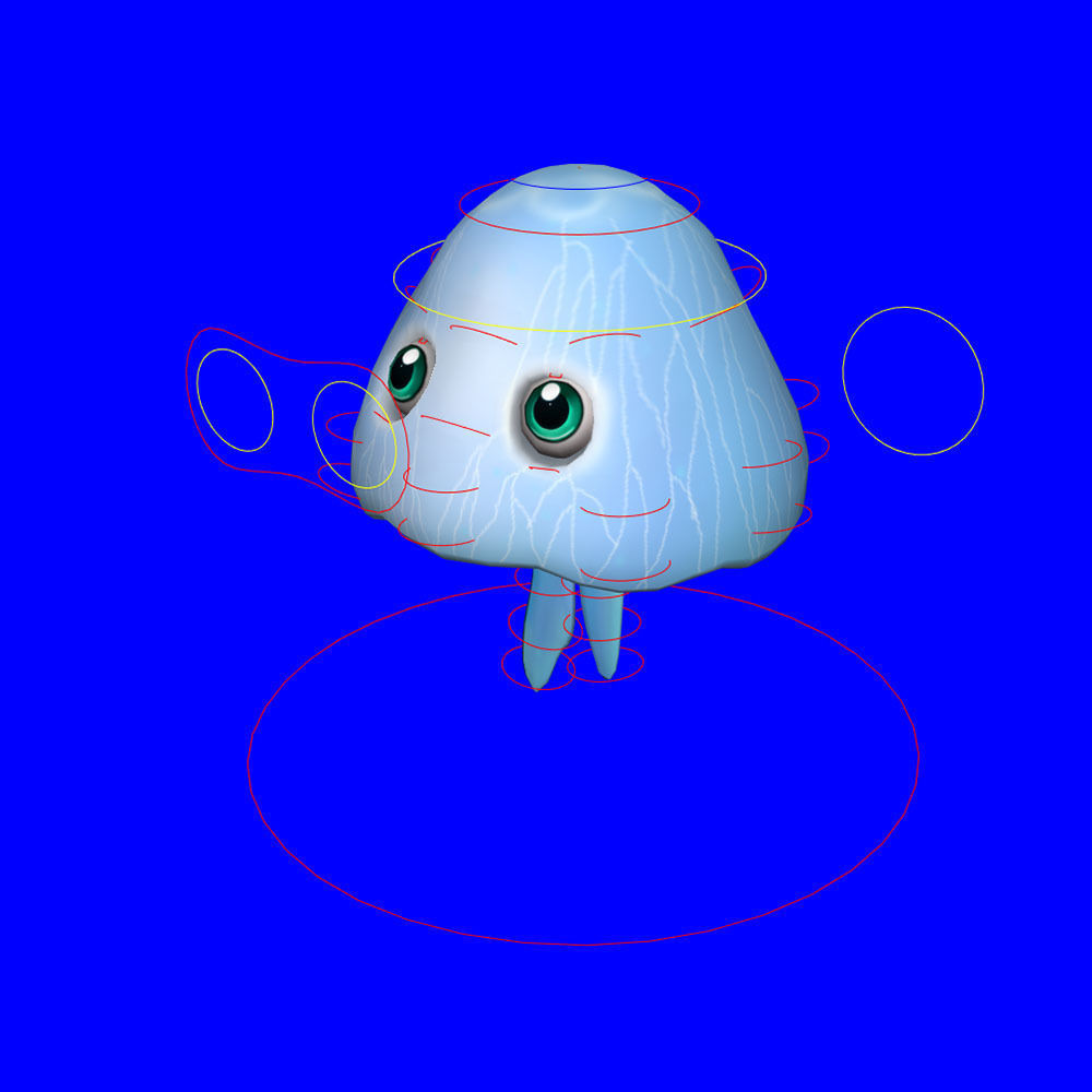 Moon Jelly Fish Cartoon Animated Low-poly 3D model_8