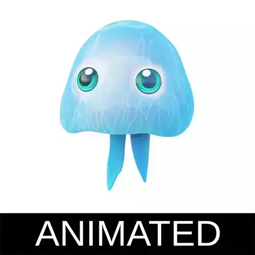 Moon Jelly Fish Cartoon Animated