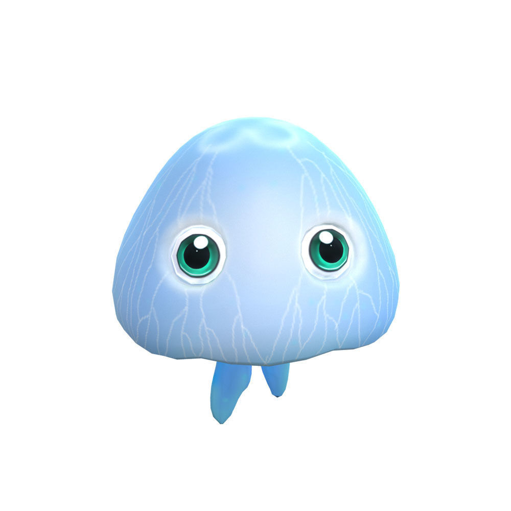 Moon Jelly Fish Cartoon Animated Low-poly 3D model_2