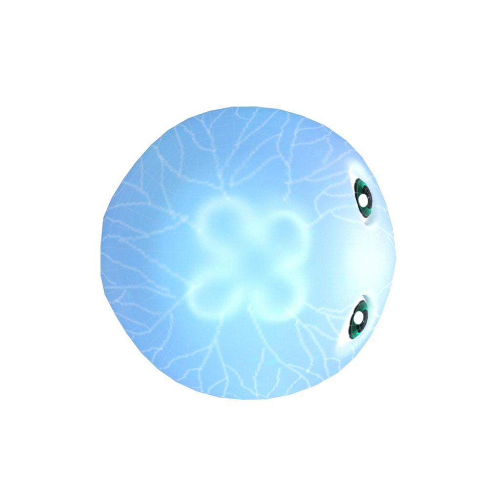 Moon Jelly Fish Cartoon Animated Low-poly 3D model_4