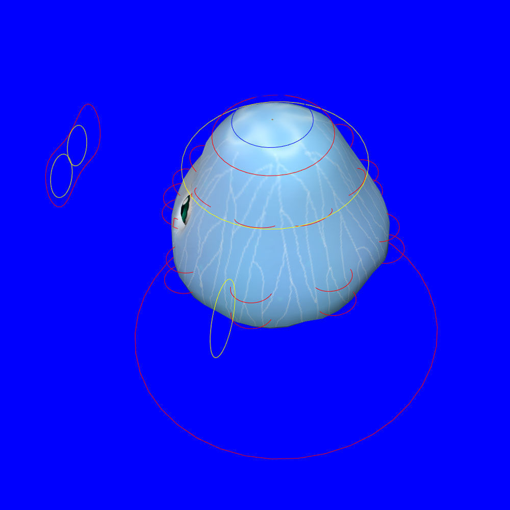 Moon Jelly Fish Cartoon Animated Low-poly 3D model_7