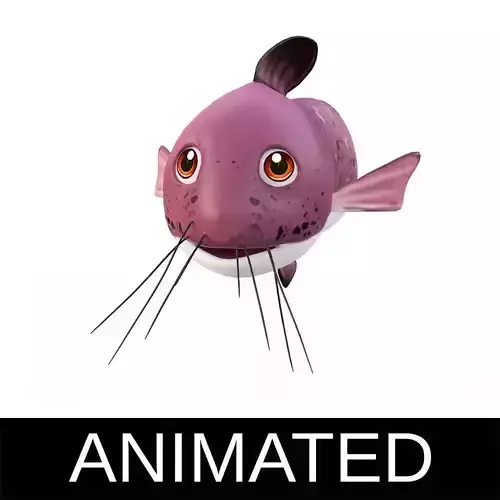Black Eel tail Cat Fish Cartoon Animated