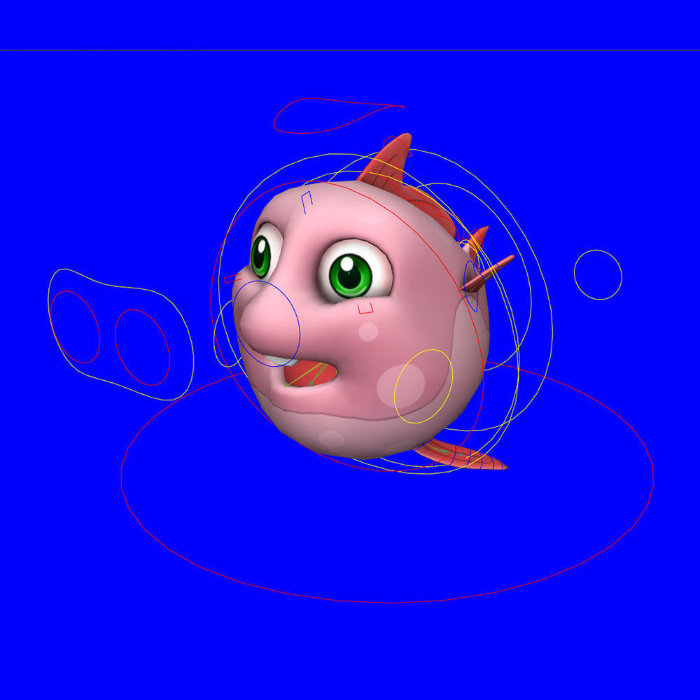 Moon Fish Cartoon Animated Low-poly 3D model_5