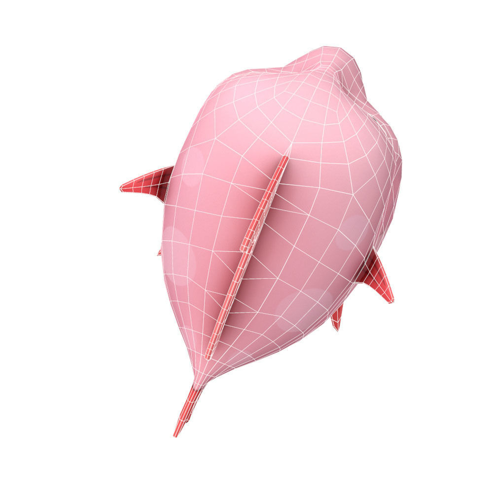 Moon Fish Cartoon Animated Low-poly 3D model_2