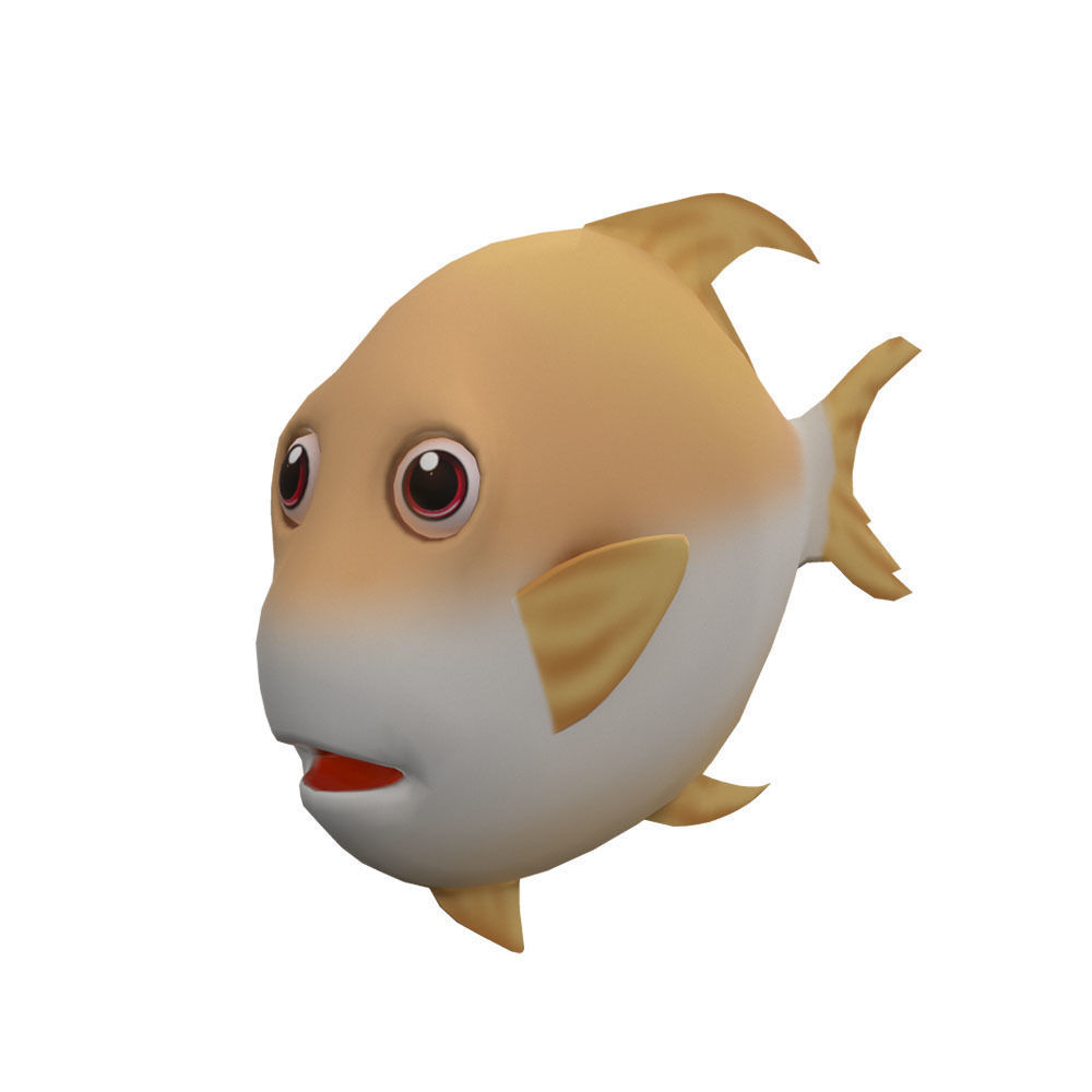 Snubnose Dart Fish Cartoon Animated Low-poly 3D model_1