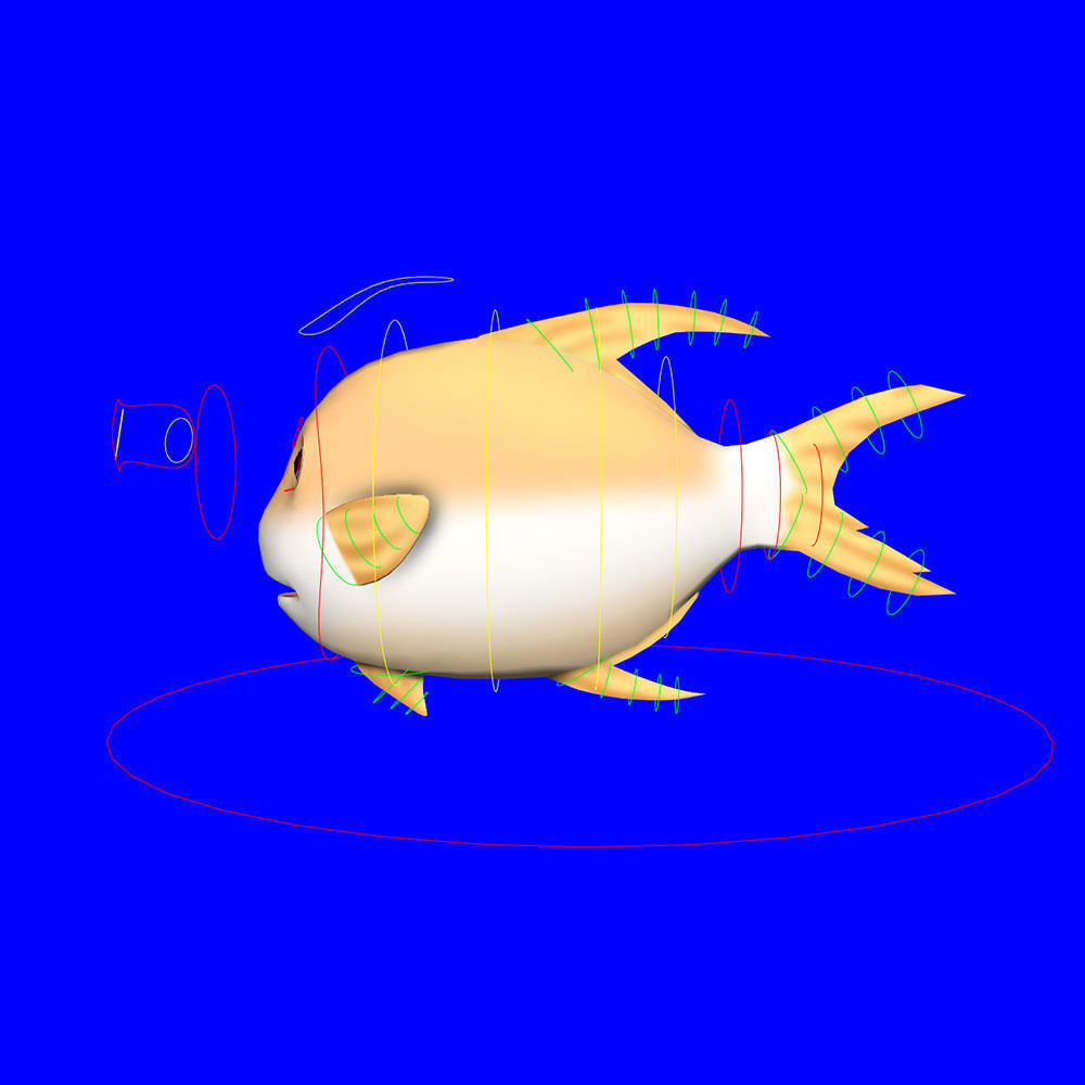 Snubnose Dart Fish Cartoon Animated Low-poly 3D model_7