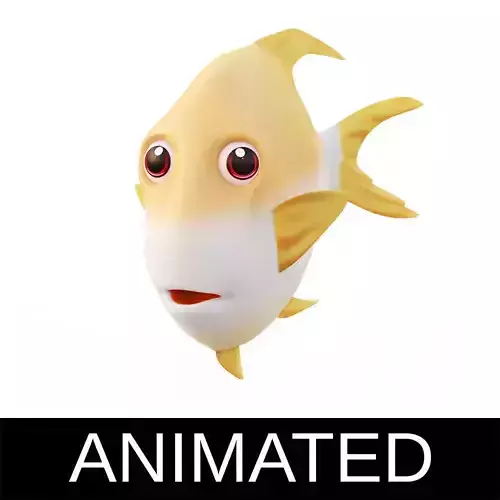 Snubnose Dart Fish Cartoon Animated Low-poly 3D model