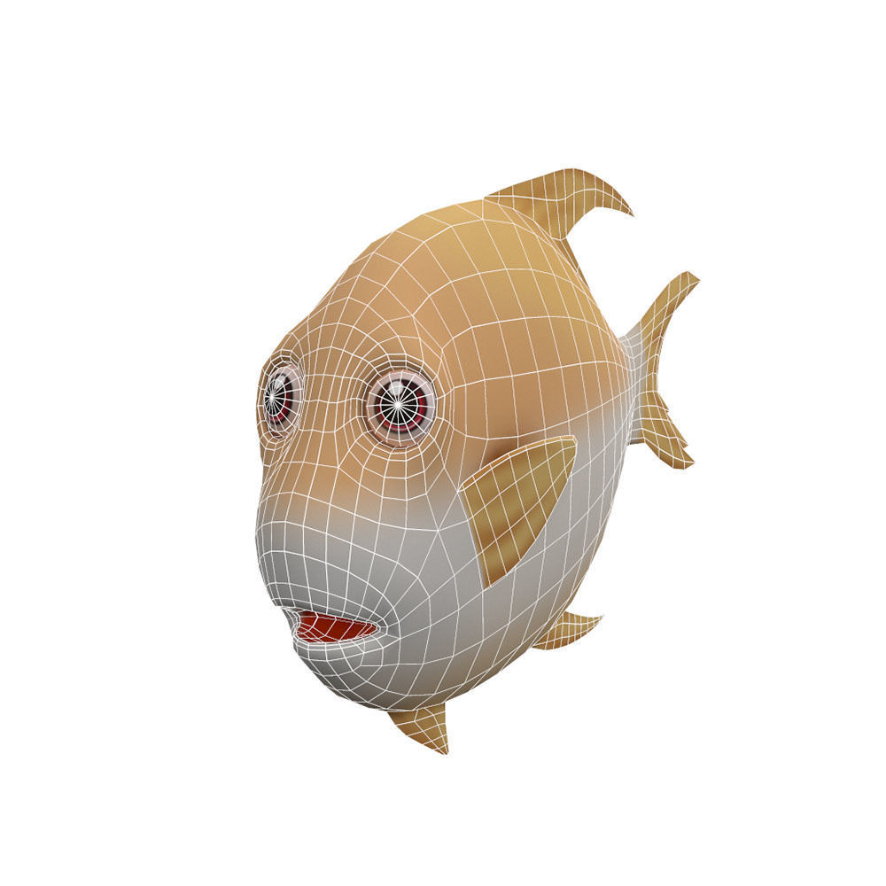 Snubnose Dart Fish Cartoon Animated Low-poly 3D model_4