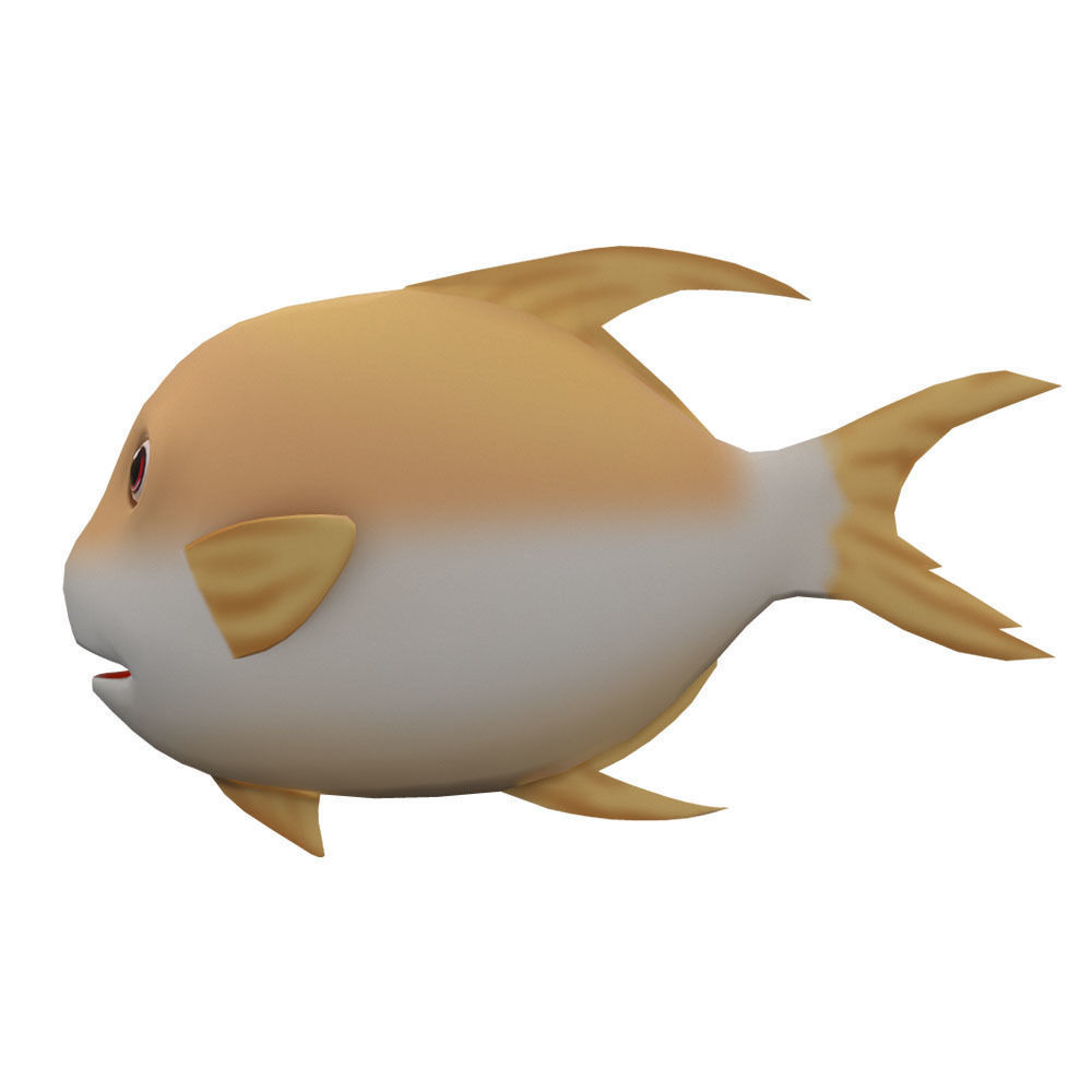 Snubnose Dart Fish Cartoon Animated Low-poly 3D model_2