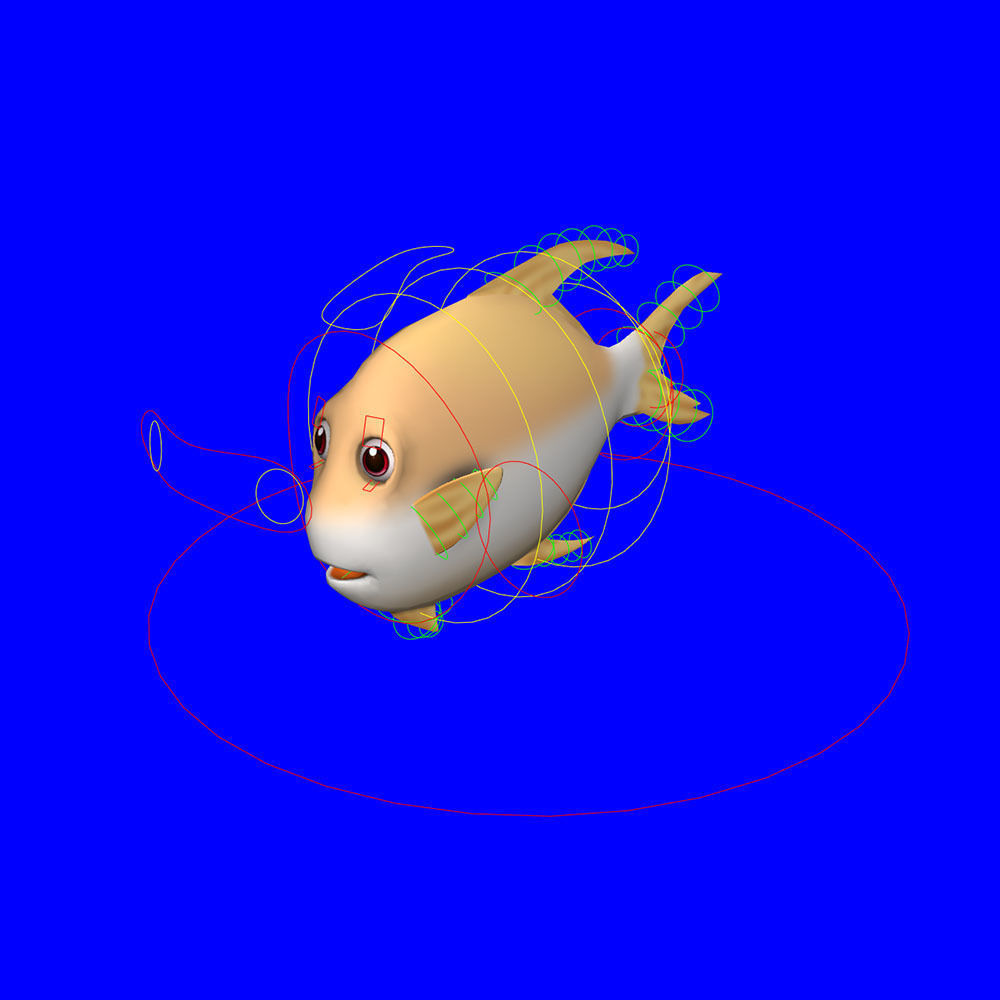Snubnose Dart Fish Cartoon Animated Low-poly 3D model_8