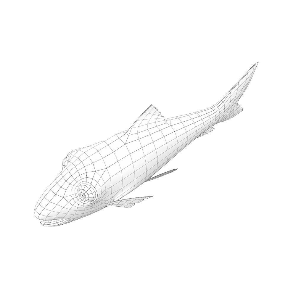 Banded Leporinus Fish Animated Low-poly 3D model_4