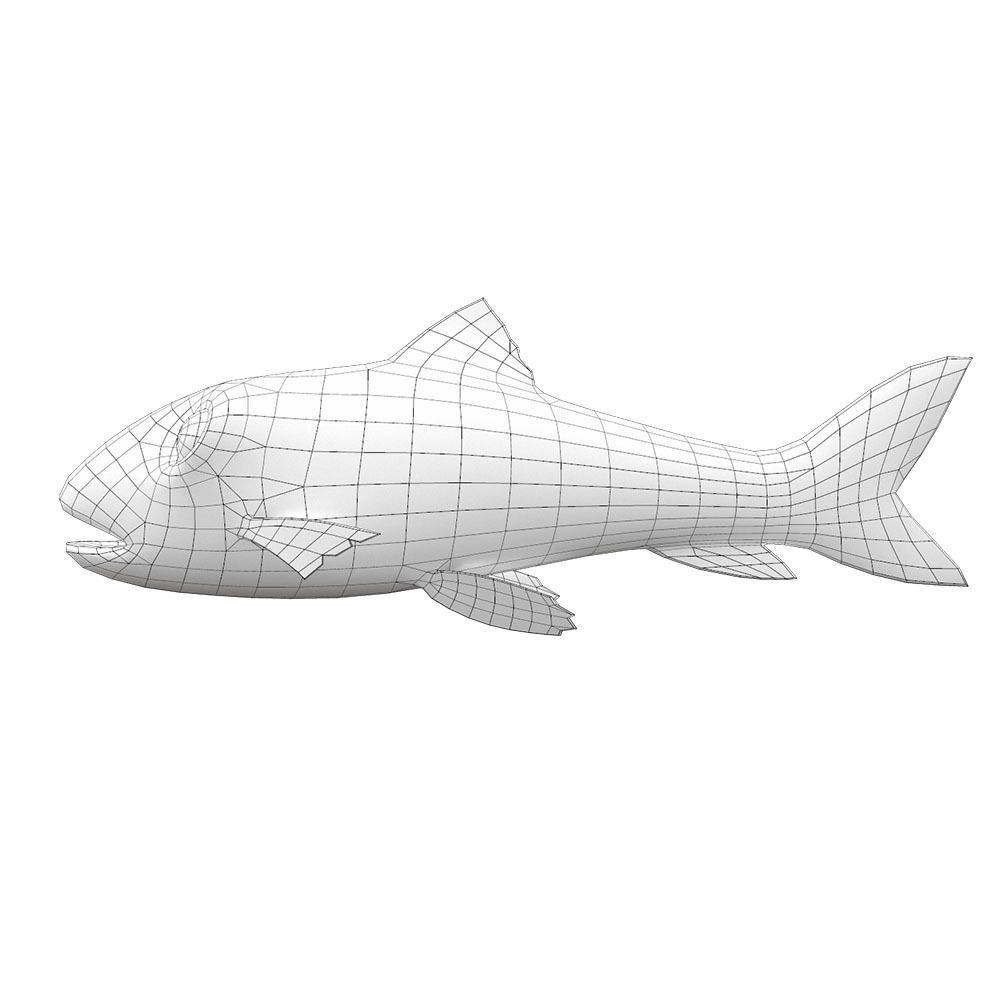 Banded Leporinus Fish Animated Low-poly 3D model_5