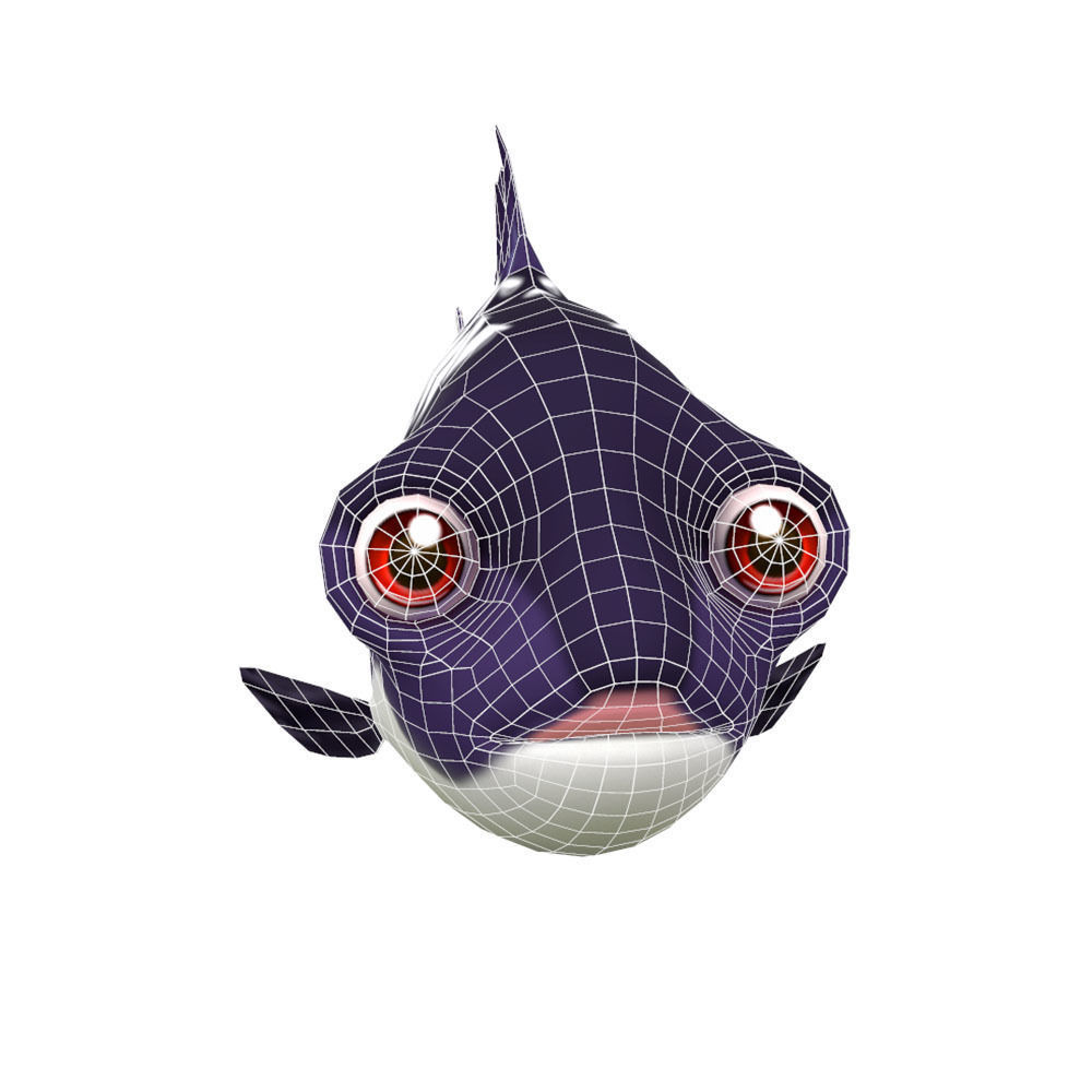Giant Carp Fish Cartoon Animated Low-poly 3D model_2