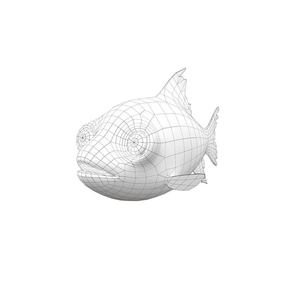Giant Carp Fish Cartoon Animated Low-poly 3D model_7