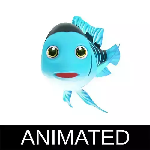 Humphead Cichlid Fish Cartoon Animated