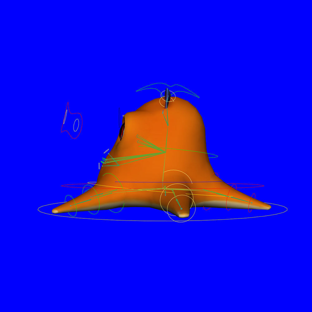 Dumbo Octopus Animated Cartoon  Low-poly 3D model_7