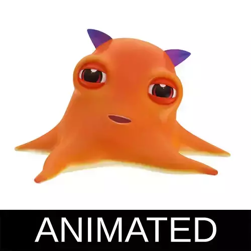 Dumbo Octopus Animated Cartoon  Low-poly 3D model
