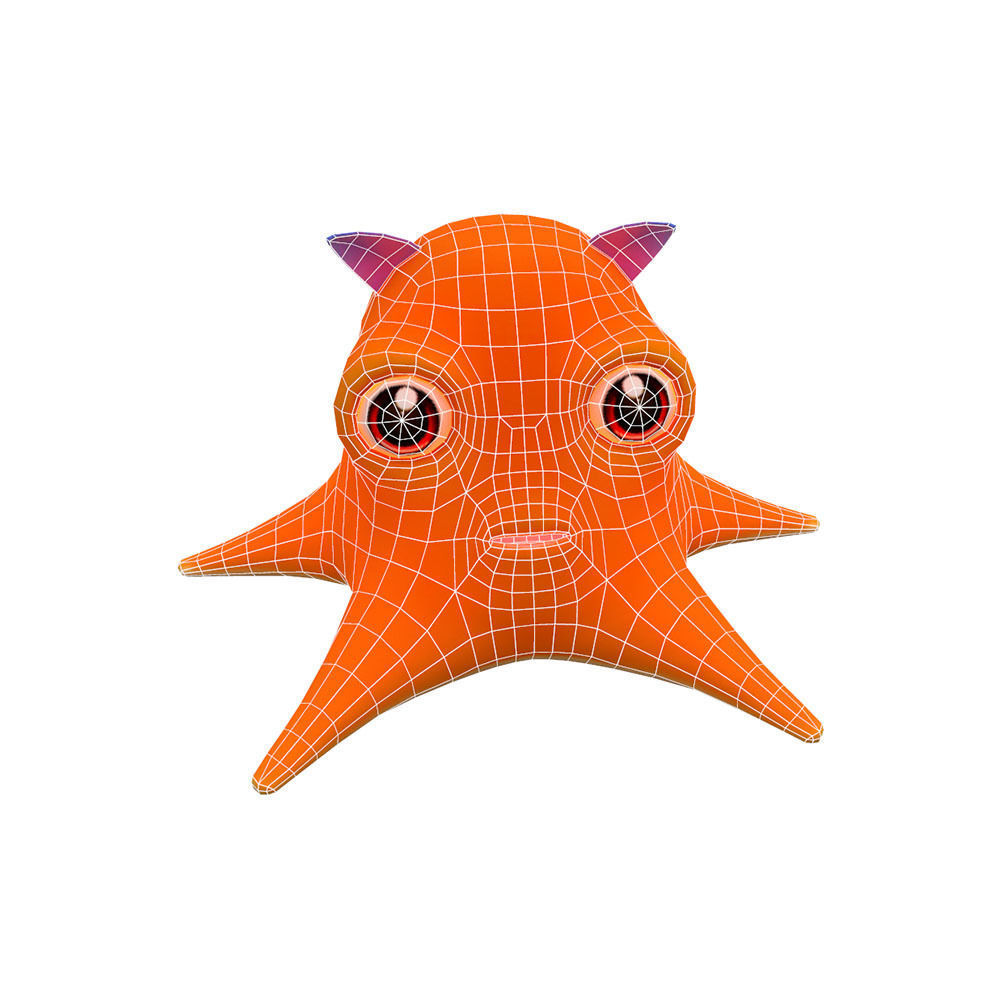 Dumbo Octopus Animated Cartoon  Low-poly 3D model_2