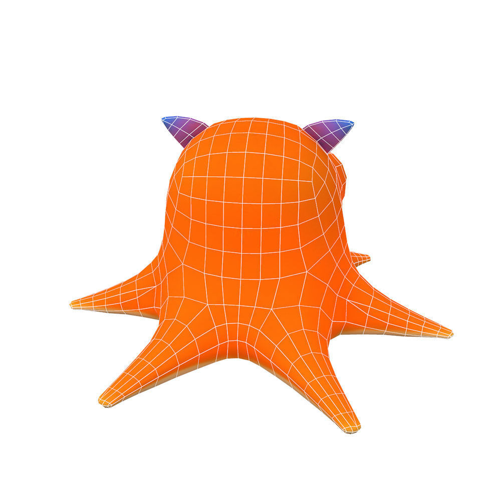 Dumbo Octopus Animated Cartoon  Low-poly 3D model_3