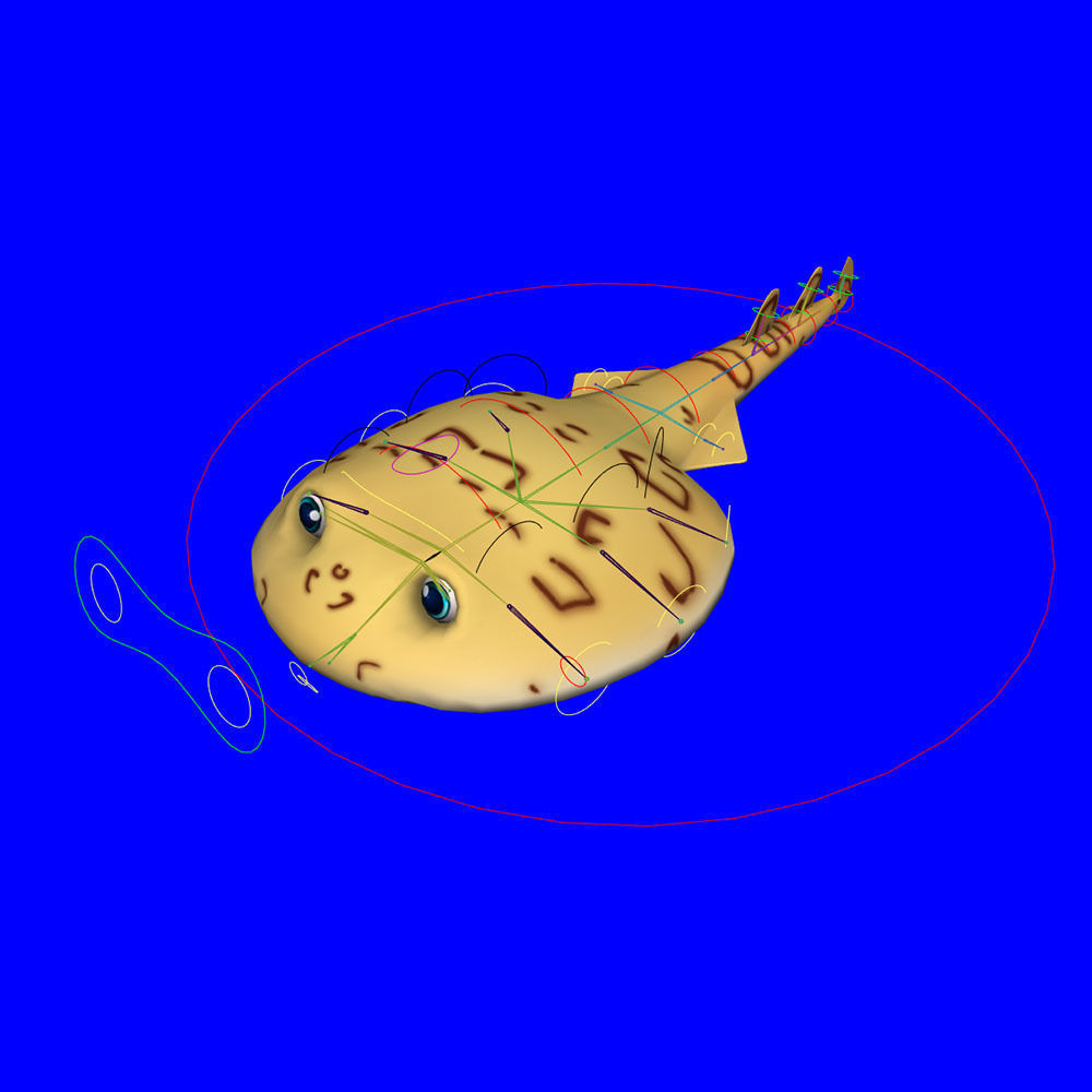 Nacrine Bancrofti Animated Fish  Low-poly 3D model_6