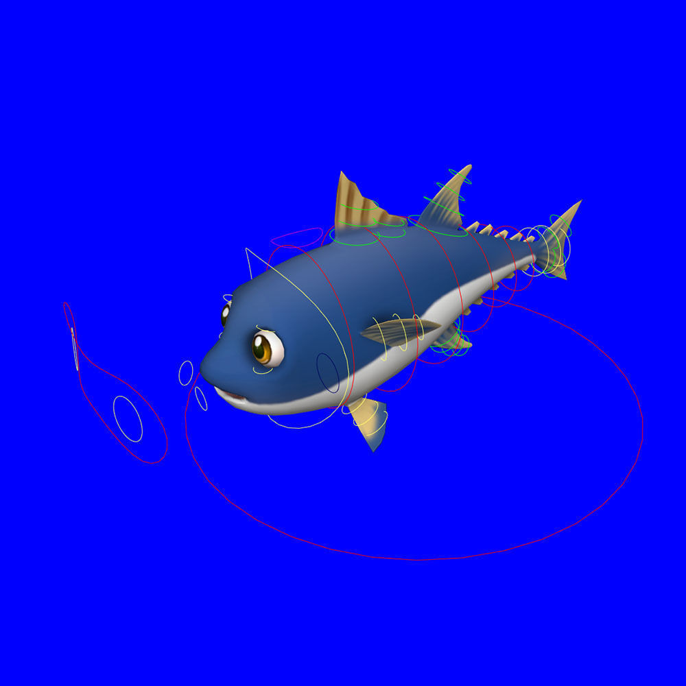 Thunnus Obesus Fish Animated   Low-poly 3D model_5