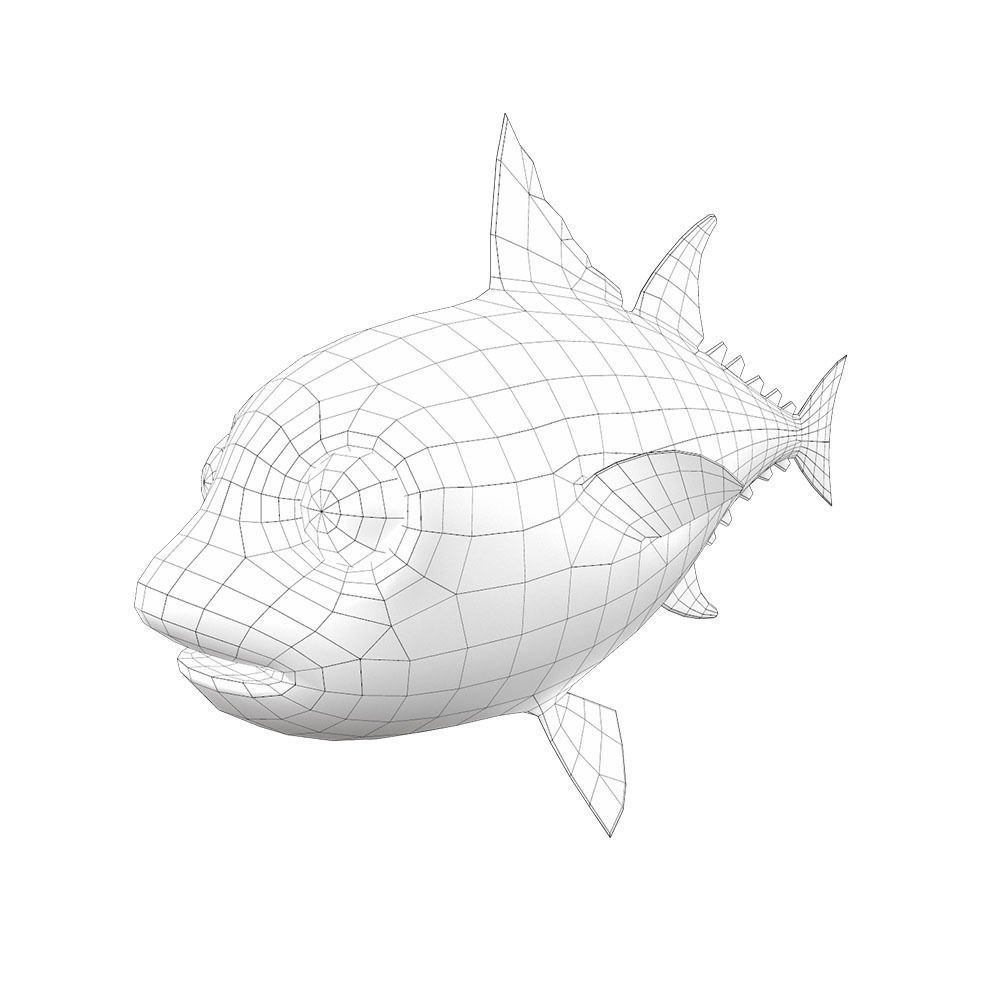 Thunnus Obesus Fish Animated   Low-poly 3D model_4
