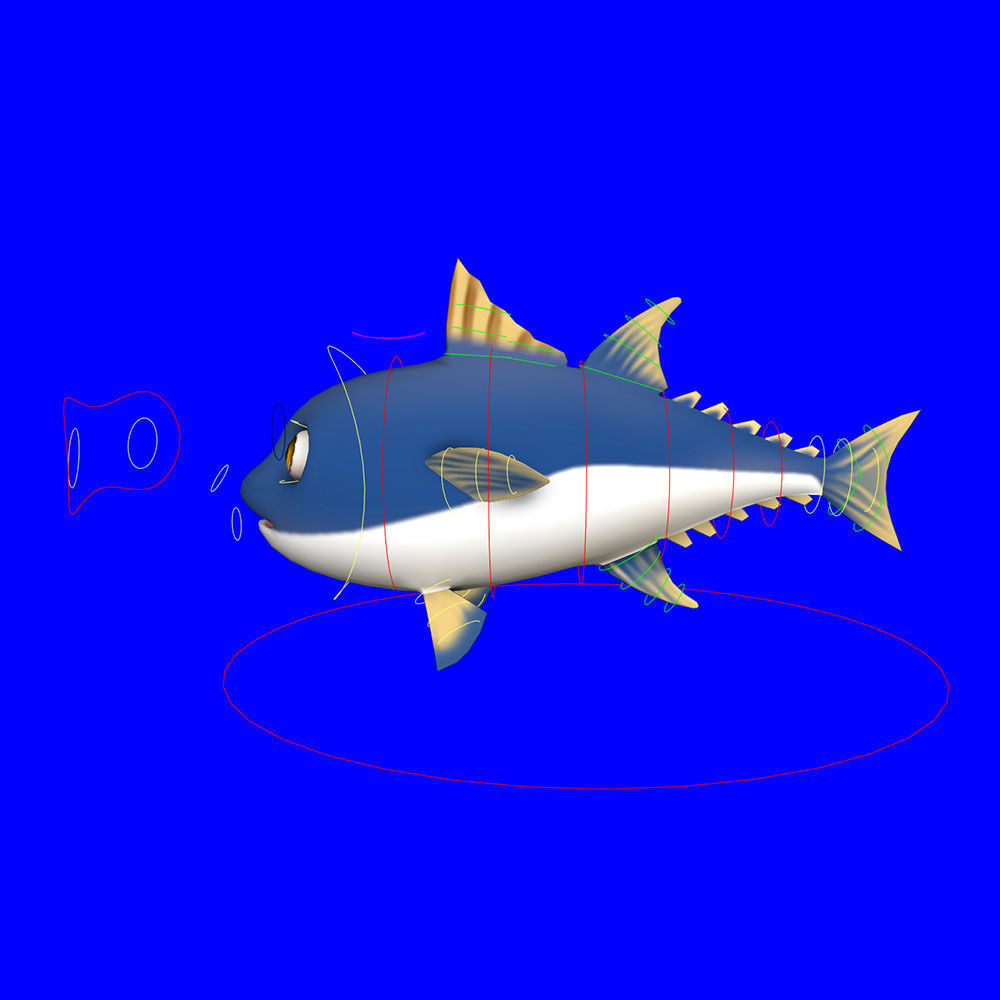Thunnus Obesus Fish Animated   Low-poly 3D model_6