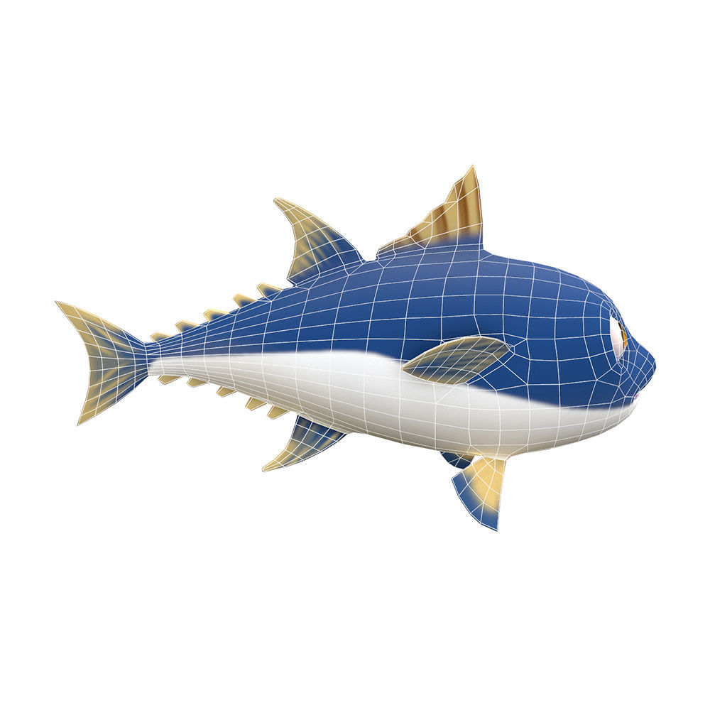 Thunnus Obesus Fish Animated   Low-poly 3D model_2