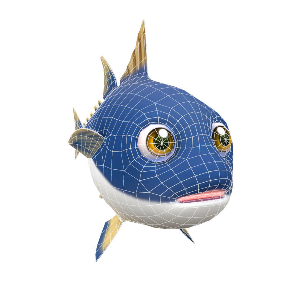 Thunnus Obesus Fish Animated   Low-poly 3D model_1