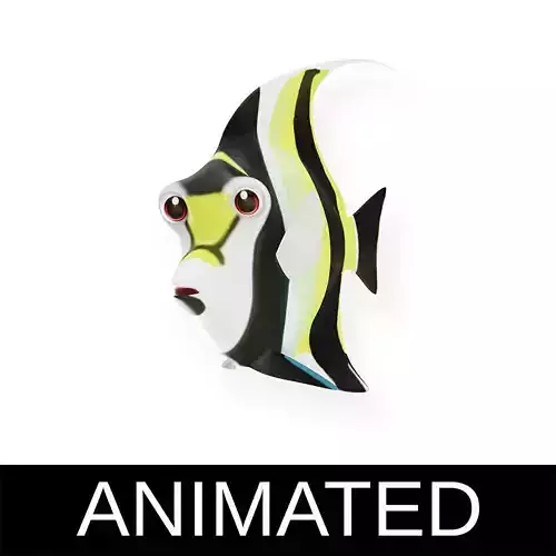 Moorish Idol Animated Fish 