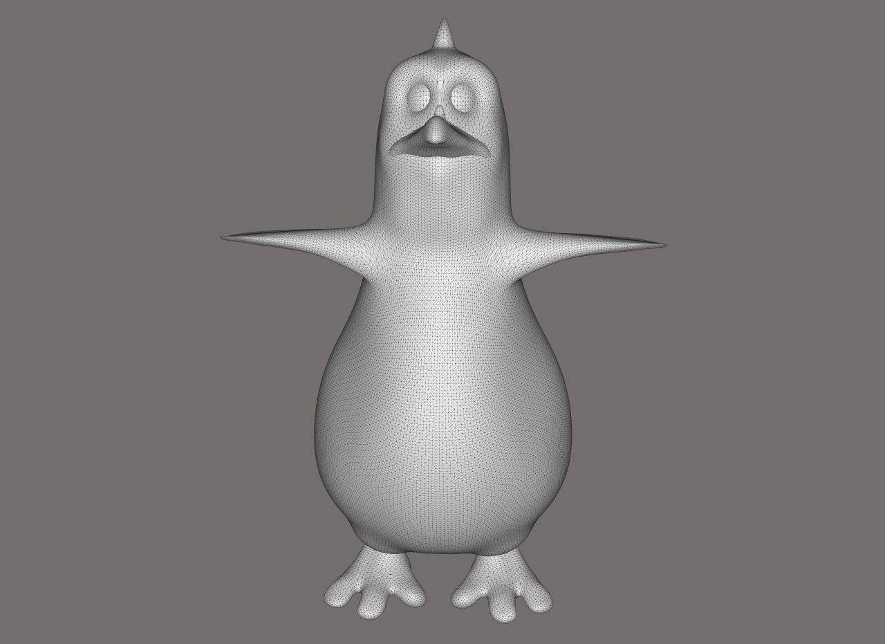 Penguin Toon Low-poly 3D model_5
