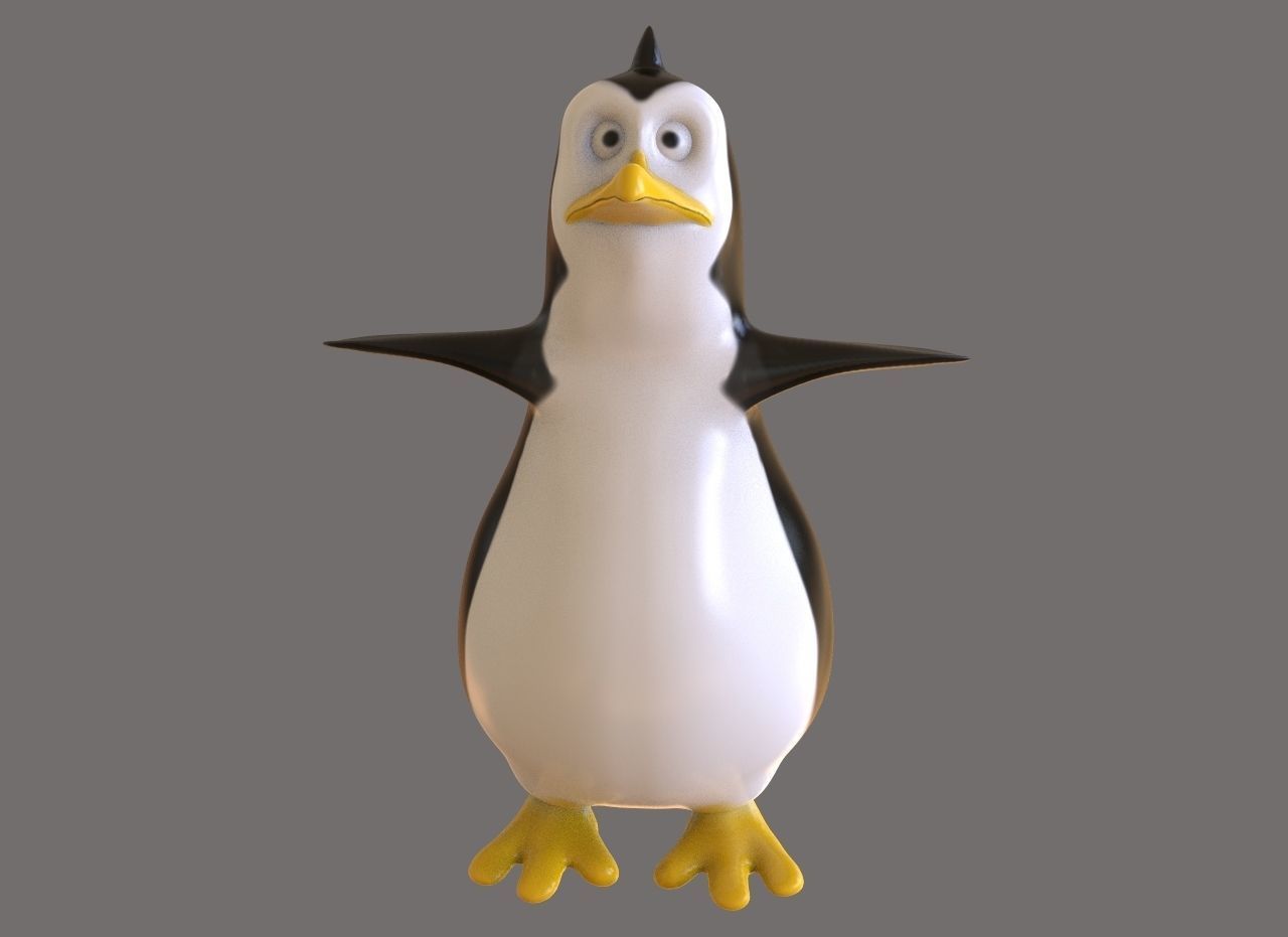 Penguin Toon Low-poly 3D model_1