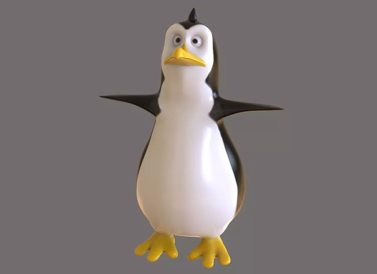 Penguin Toon Low-poly 3D model_0